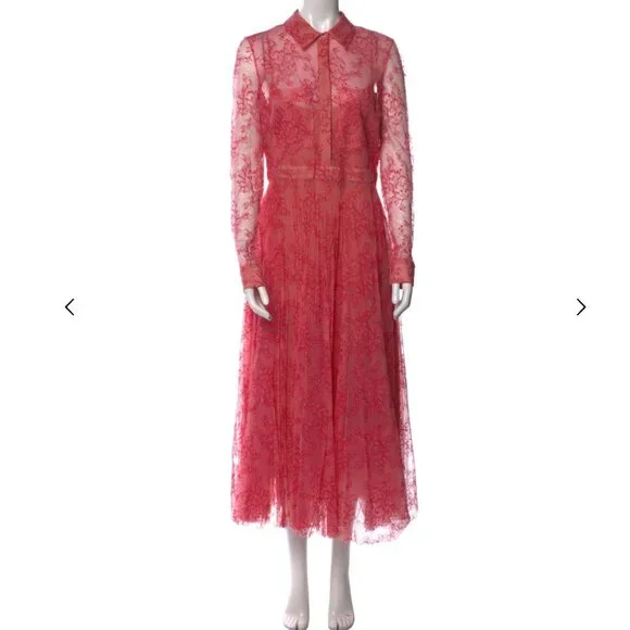chinese dress ladies Kata Pink Lace Maxi Dress - US 10